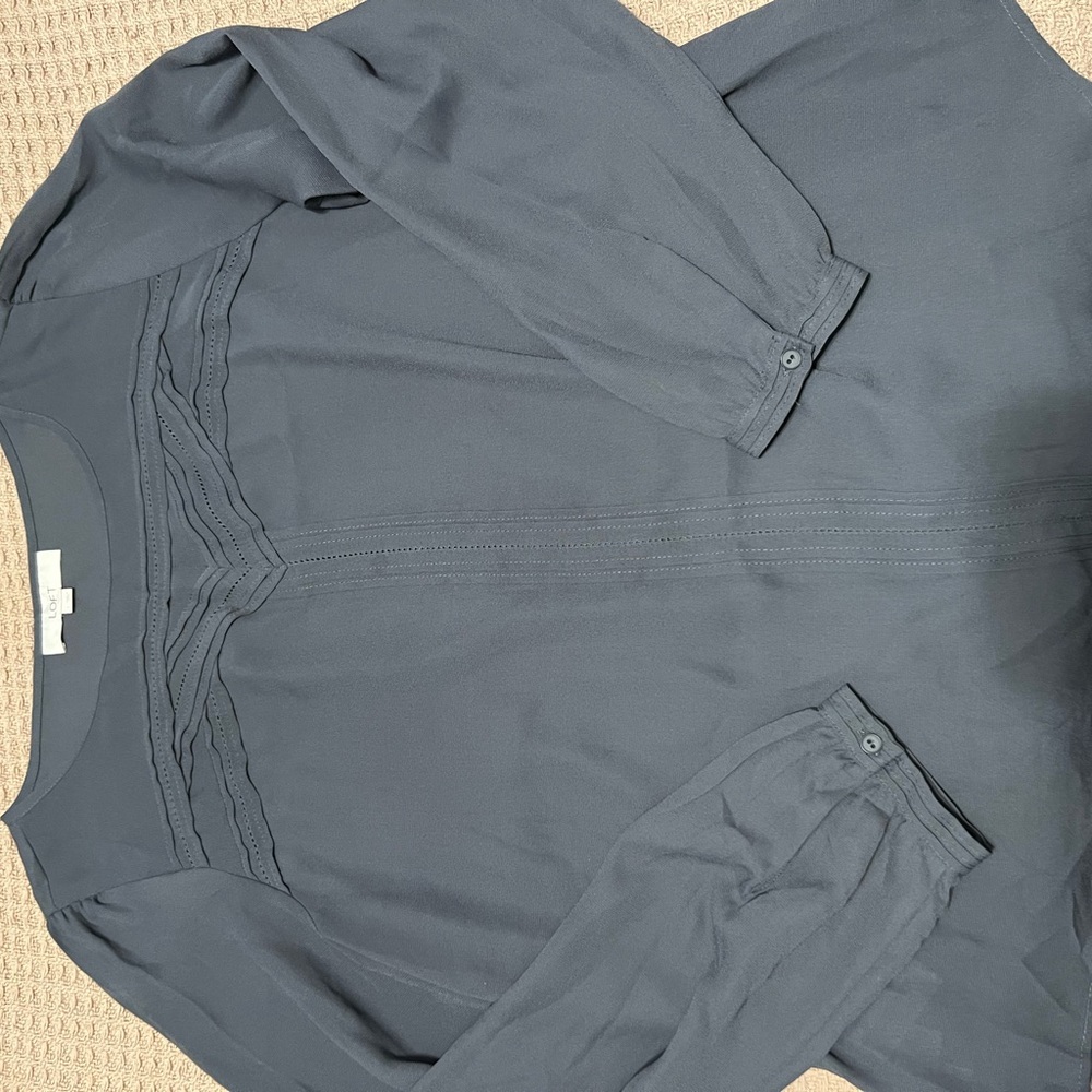 LOFT Women's Blouse in Slate Gray